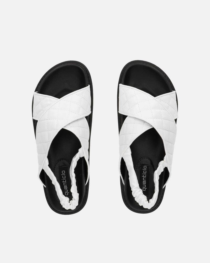 MICH - sandales blanches avec simili cuir rembourré