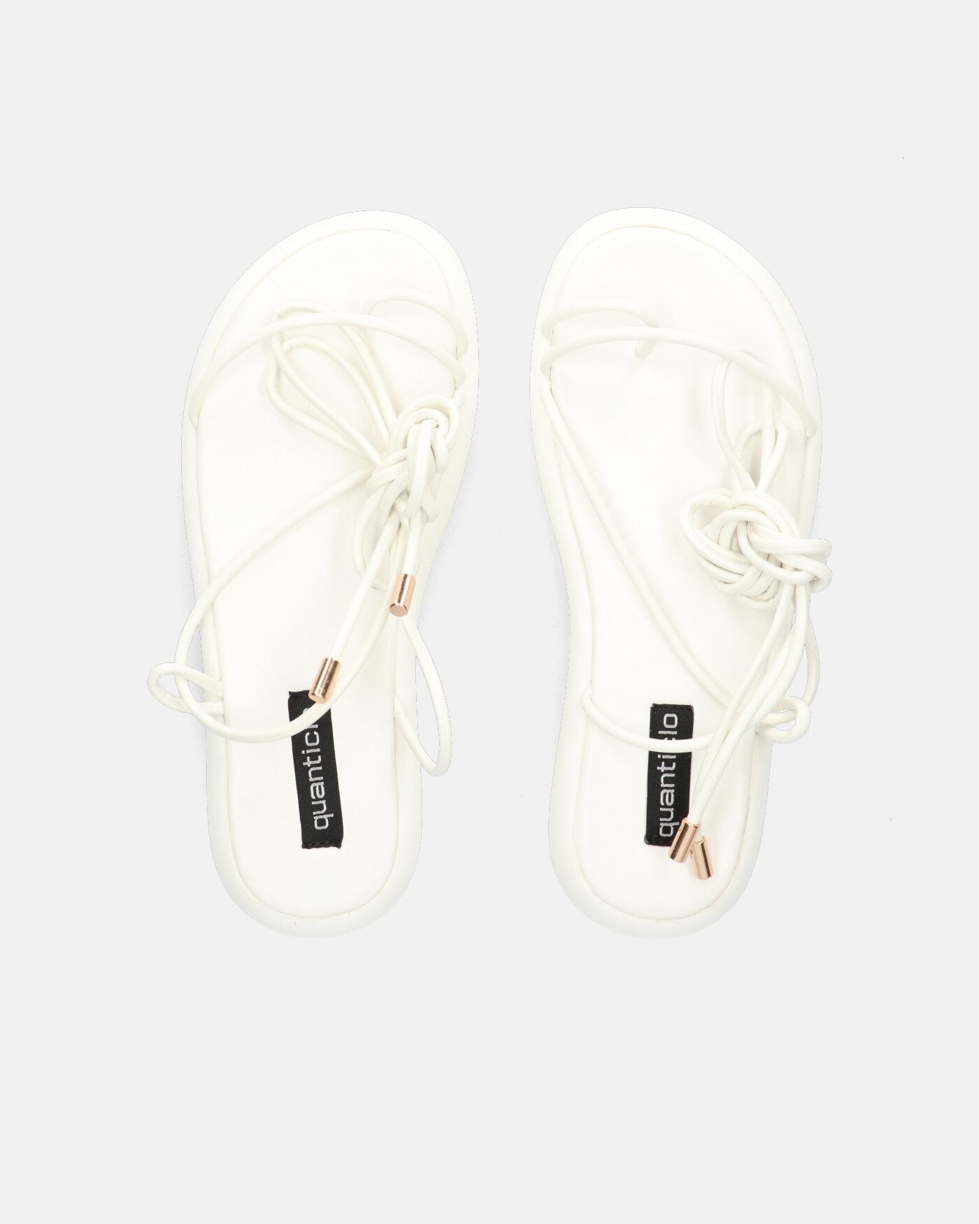 LACEY - sandali infradito bassi bianchi con lacci