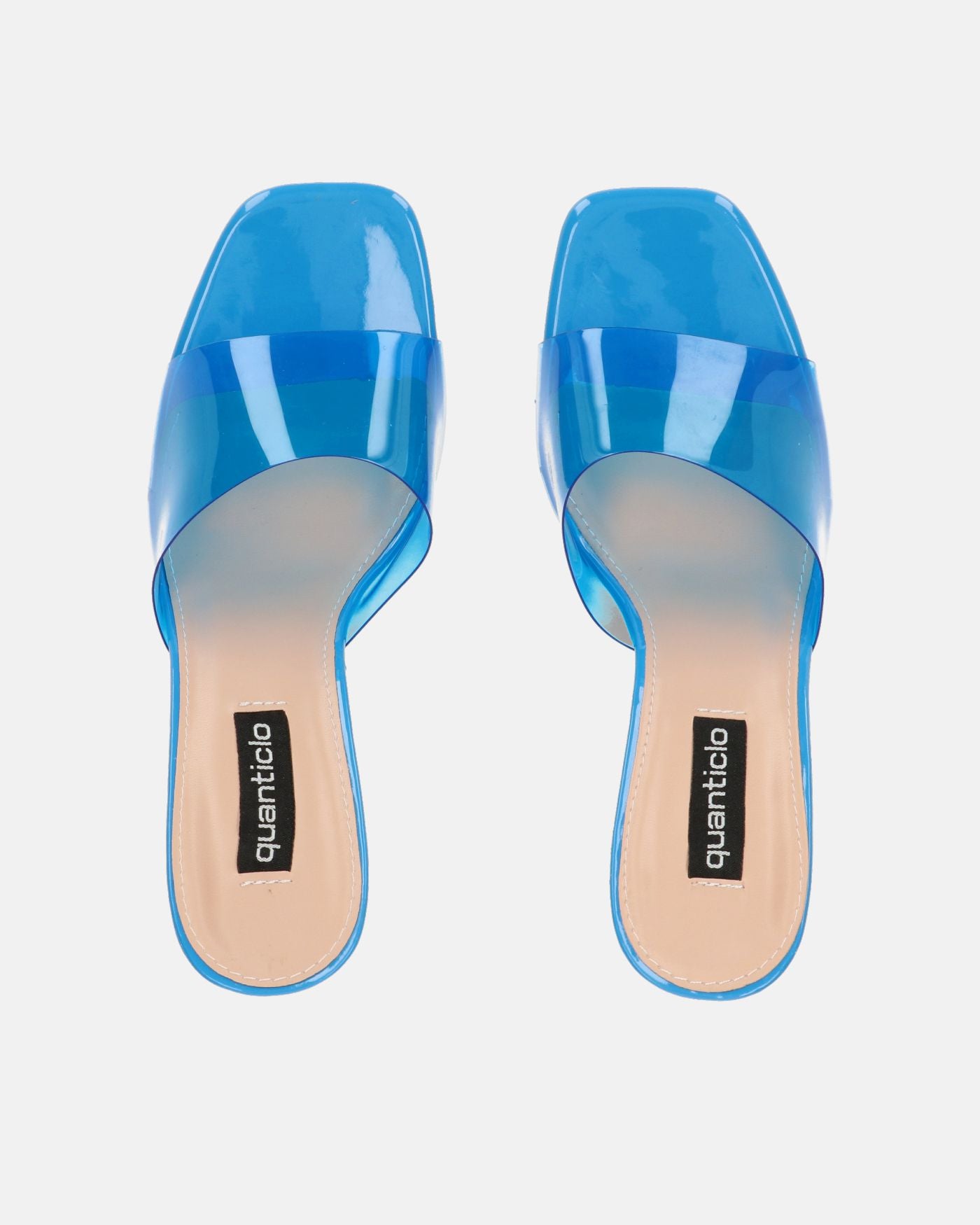 FIAMMA - sandale à talon en plexiglas bleu avec semelle en PU