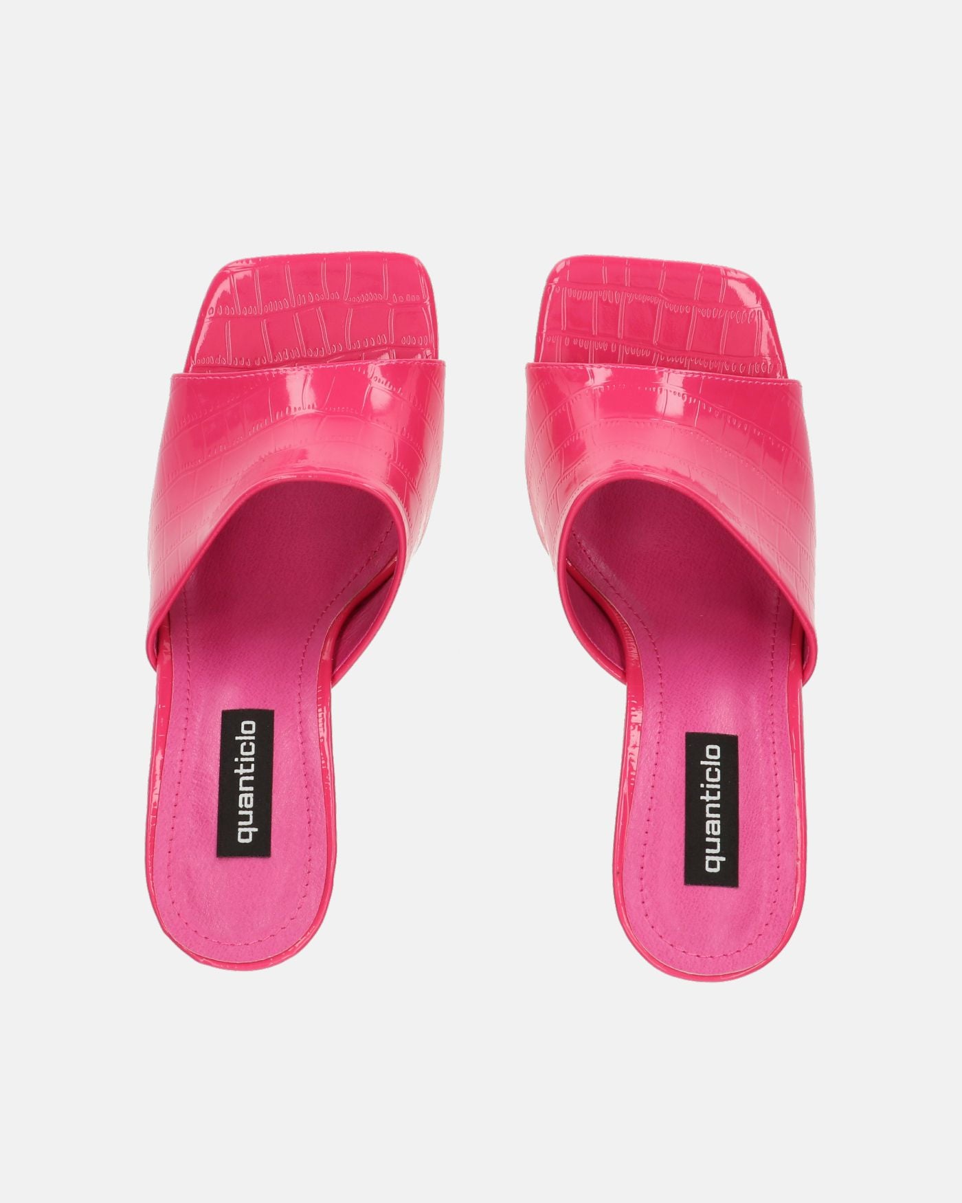 MARGHERITA - sandales compensées en glassy fuchsia crocodile