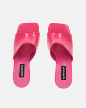 MARGHERITA - sandales compensées en glassy fuchsia crocodile