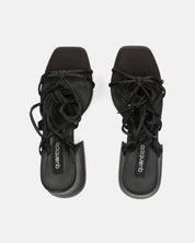 LORINA - sandali con tacco e platform in lycra nero
