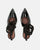 BRYGIDA - sandali con lacci borchiati neri