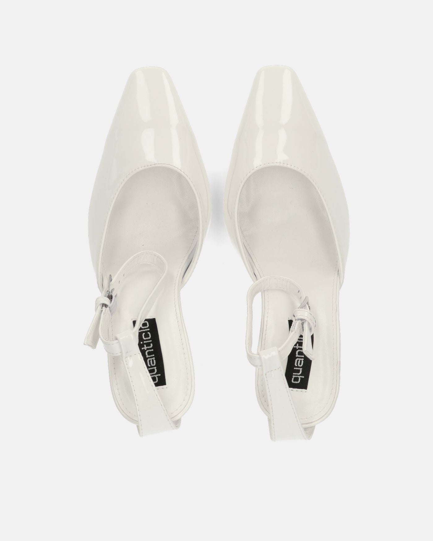 LUDWIKA - scarpe con tacco e cinturino con glassy bianco