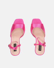 MARZIA - escarpins à talon carré en lycra fuchsia avec bride