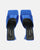 MILEY - sandali in raso blu con tacco squadrato