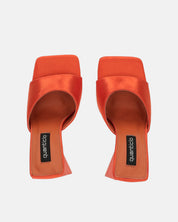 KAMELYA - escarpins talon carré lycra orange