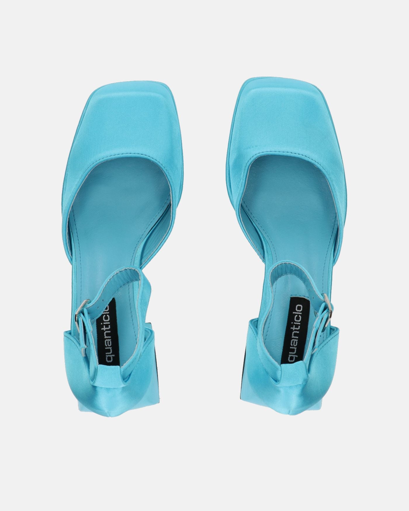 VIDA - scarpe con tacco squadrato in satin blu