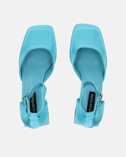 VIDA - scarpe con tacco squadrato in satin blu