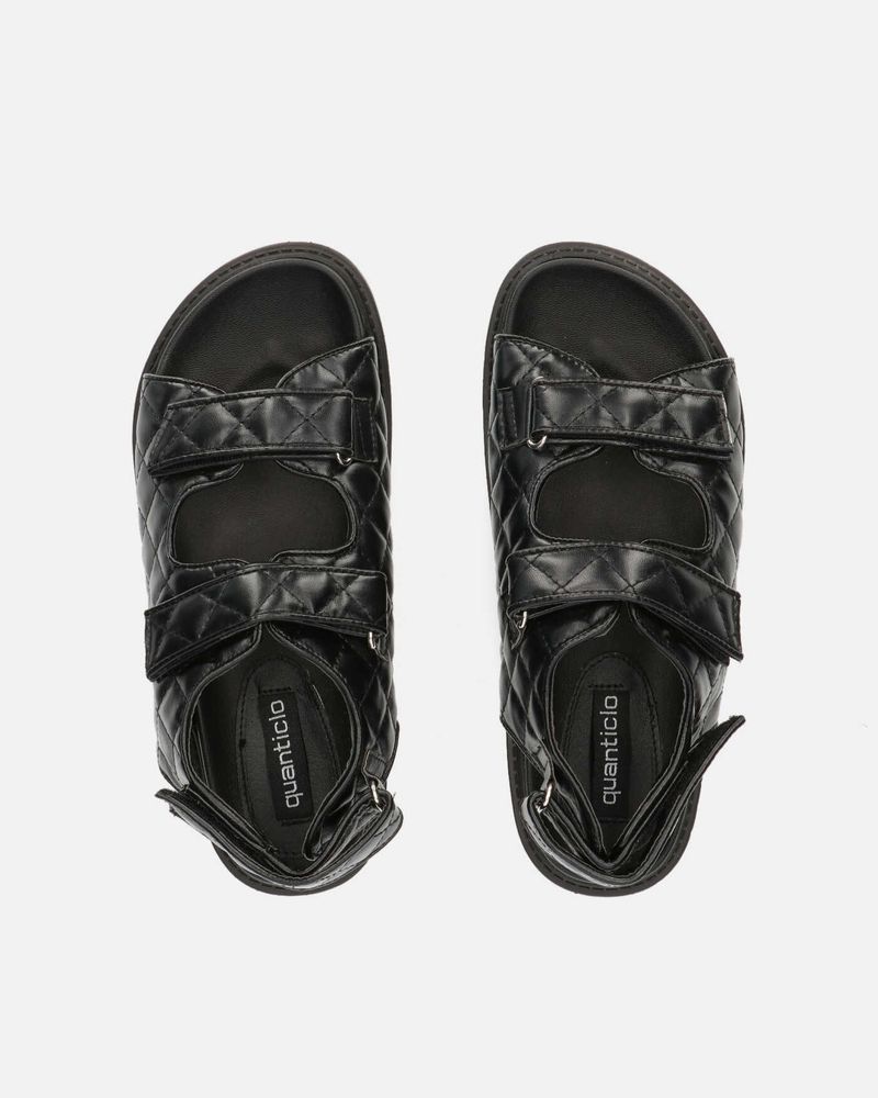 ALIZEE - sandali in ecopelle nera con effetto padded