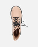 STACEE - stivaletto beige platform stringato