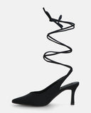 DOROTY - tacchi a spillo in lycra nero con lacci