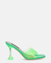 FIAMMA - sandalo con tacco in perspex verde con suola beige