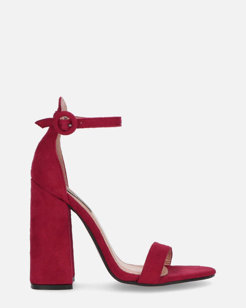 SELENE - sandalo con tacco in camoscio rosso