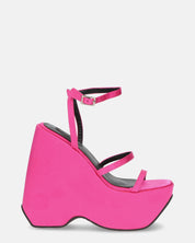 MARIMAR - sandali con zeppa in lycra fucsia