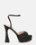 MARZIA - scarpe con tacco squadrato in lycra nero con cinturino