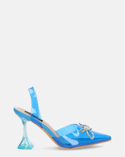 CONSUELO - tacchi in perspex blu con decorazioni in punta