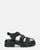 MACKENZIE - sandali platform con cinturini in ecopelle nera
