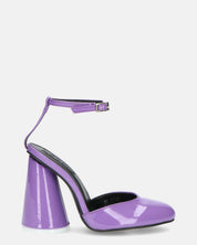 MAYBELLE - sandali in glassy viola con tacco cilindrico