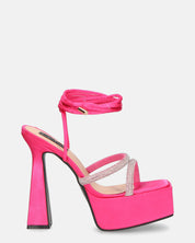 BIRGIT - sandali il satin fucsia con gemme
