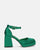 VIDA - scarpe con tacco squadrato in satin verde