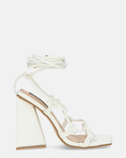 NURAY - sandali con tacco alto in ecopelle bianca con lacci