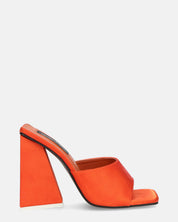 KAMELYA - escarpins talon carré lycra orange