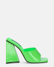 KAMELYA - scarpe con tacco squadrato in glassy verde