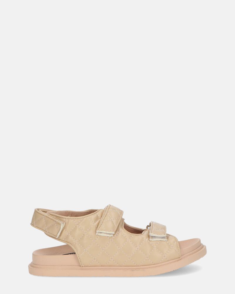 ALIZEE - sandali in ecopelle beige con effetto padded