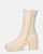 WINA - stivaletti beige con cerniera in PU