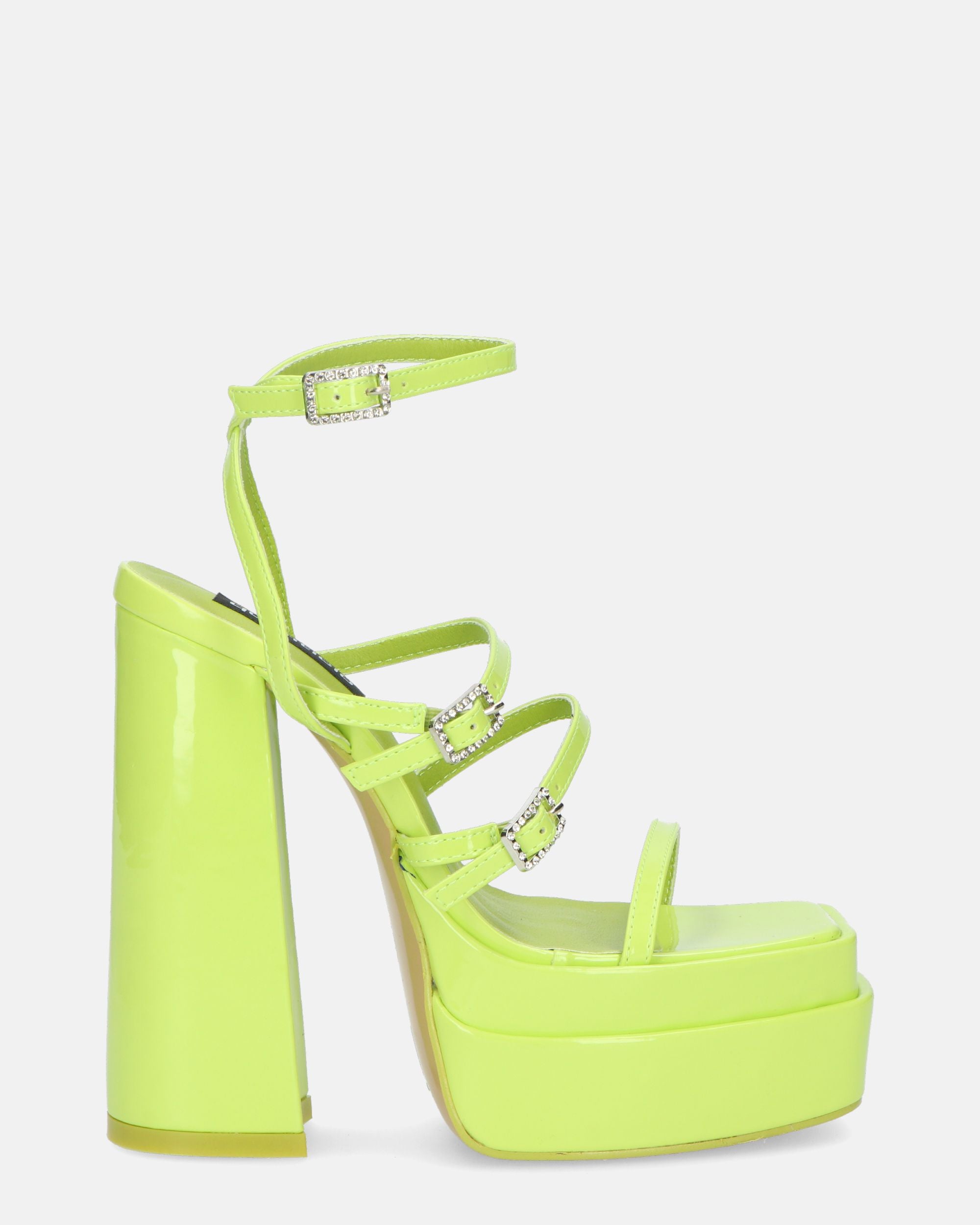 TEXA - sandali con cinturino e tacco alto in verde mela
