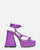 LORINA - sandali con tacco e platform in lycra viola