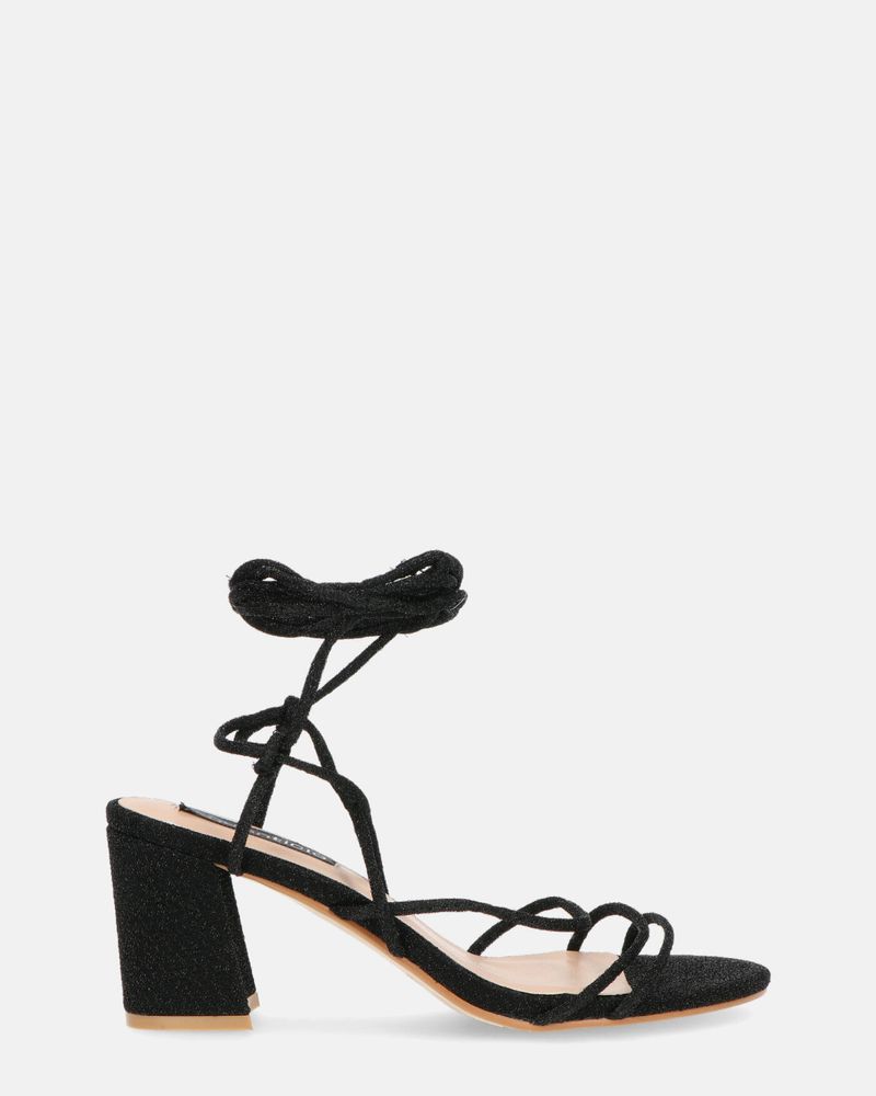 TALIA - sandales à talons en glitter noires