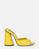 KYSHAN - sandali in giallo coccodrillo con tacco a cono