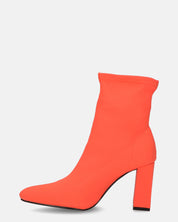 MARGOT - stivaletti in lycra arancione con tacco