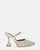 PERAL - scarpa con tacco in glitter argento con gemme