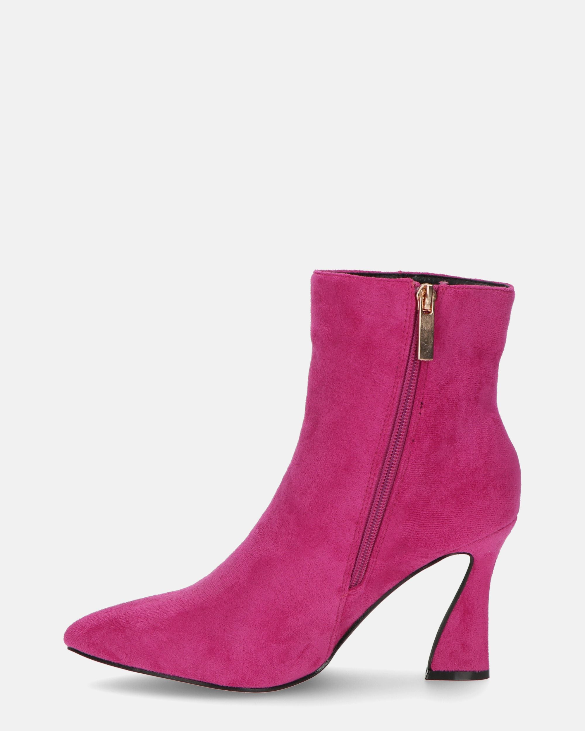 SMILLA - stivaletti in camoscio fucsia con cerniera