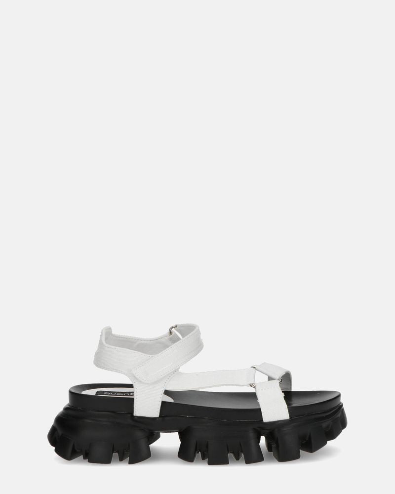 JENNY - sandali bianchi con chiusura in velcro