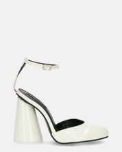 MAYBELLE - sandali in glassy bianco con tacco cilindrico