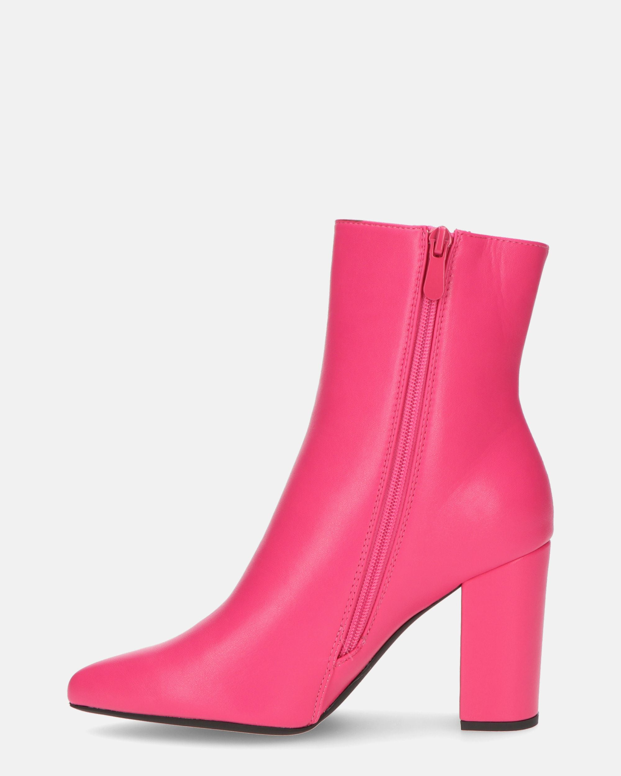 OLIVIA - stivaletti con cerniera in PU fucsia