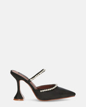 PERAL - scarpa con tacco in nero lycra con gemme