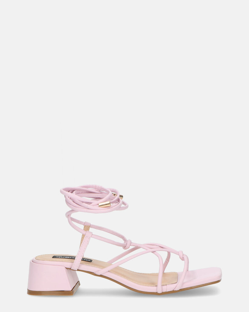MARYNA - sandali rosa in PU con lacci