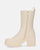 CORALINE - stivaletti con tacco in PU beige con cerniera laterale