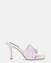 ENRICA - sandale en cuir tressé violet avec talon