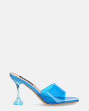 FIAMMA - sandale à talon en plexiglas bleu avec semelle en PU