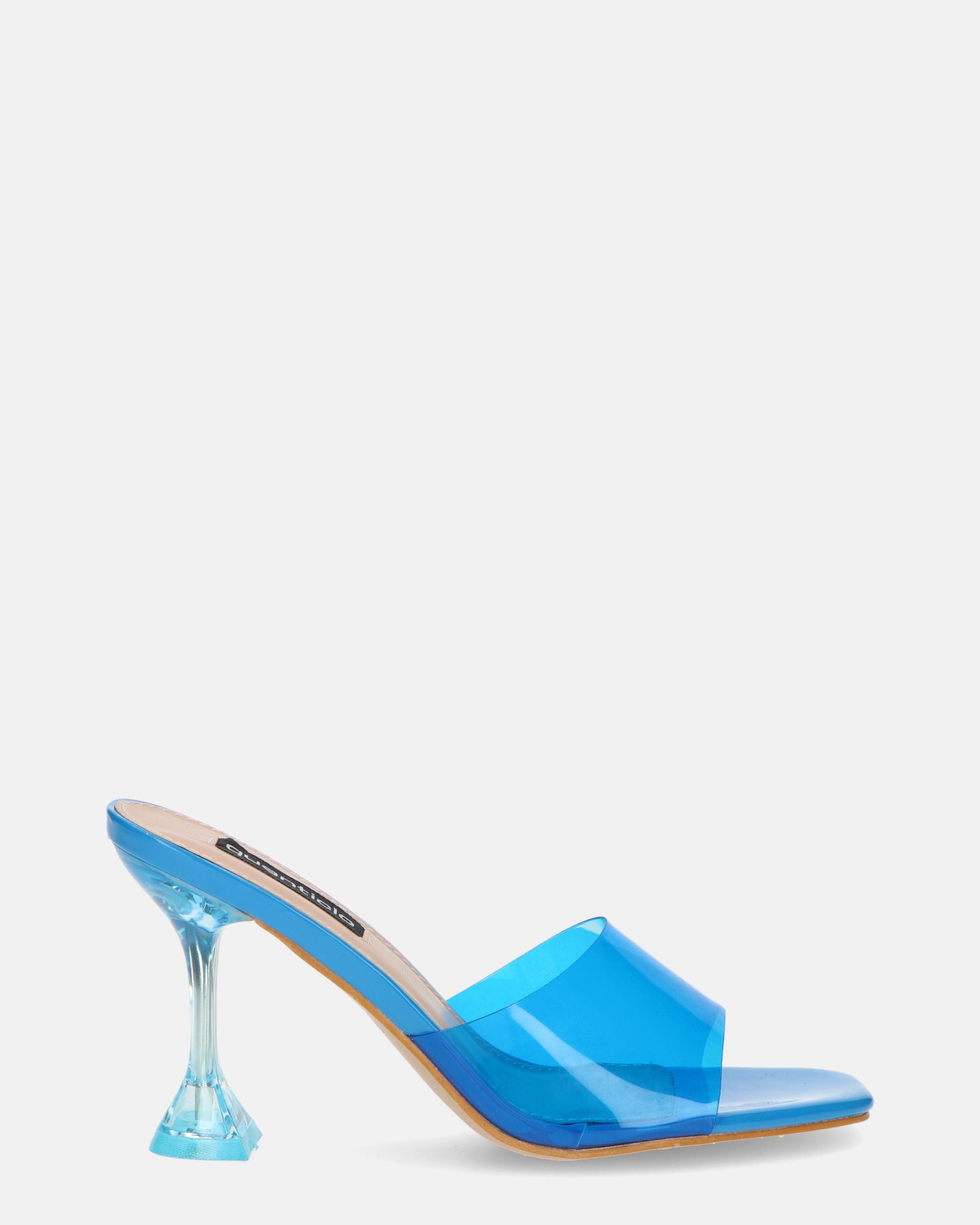 FIAMMA - sandale à talon en plexiglas bleu avec semelle en PU