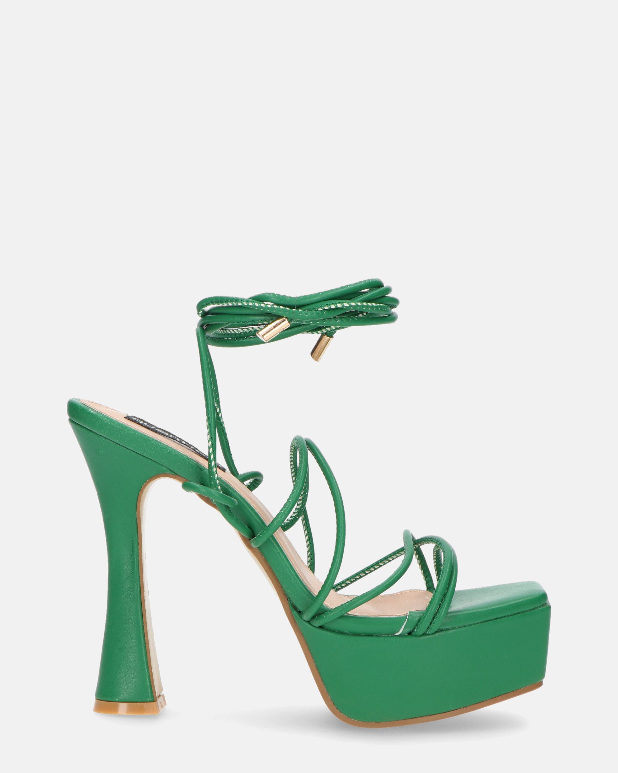 DELILA - sandali verdi con tacco alto e platform