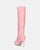 LAILA - stivali alti in ecopelle rosa con trama coccodrillo e cintura laterale