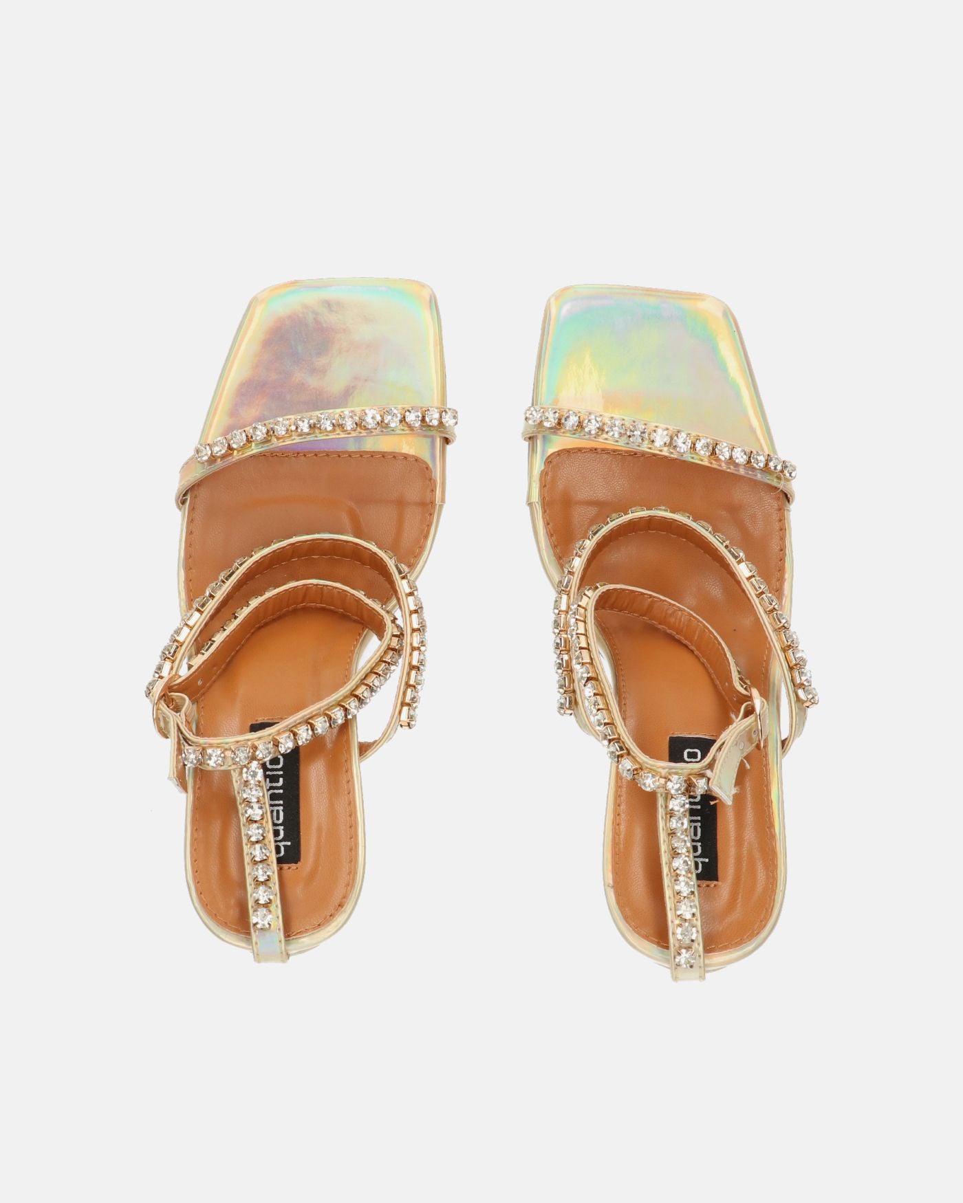 TAHLA - sandalo con tacco e gemme in oro