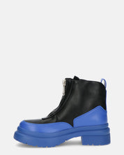CHRISTIANE - chaussures bleues à glissière en PU